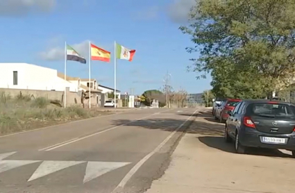 Entrada a la localidad pacense de Mirandilla