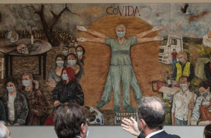 Cuadro homenaje a las víctimas de la covid-19