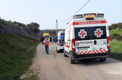 Lugar del accidente entre Zahínos y Oliva de la Frontera