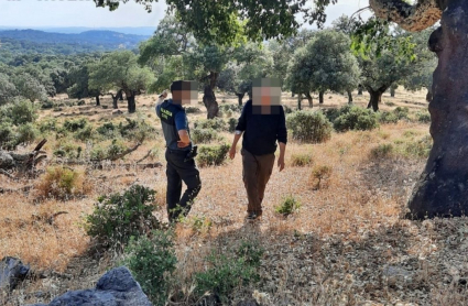 Foto cedida por la Guardia Civil de la localización del desaparecido.