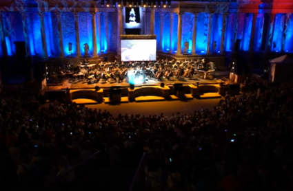 La Orquesta de Extremadura, actuando en el Teatro Romano de Mérida