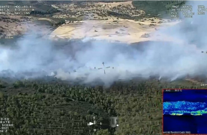 Imagen del incendio tomada desde el Halcón.