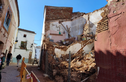 Derrumbe de una vivienda en Zafra