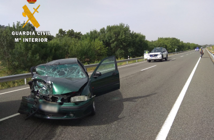 Uno de los vehículos accidentados en el siniestro