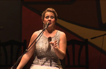 Esther Merino, durante su actuación en la final del Festival Internacional del Cante de las Minas en 2017