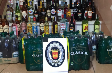 Bebidas incautadas por la Policía Local de Mérida