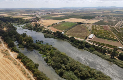 Vista aérea del Guadiana a su paso por Villagonzalo