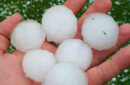 Tamaño de los granizos caídos en Bisbal d´Empordá