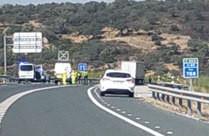 Accidente en la A-66 en El Ronquillo