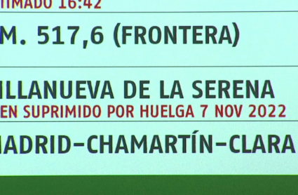 Pantalla de información de trenes en estación de RENFE