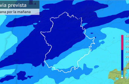 Previsión de lluvia en Extremadura