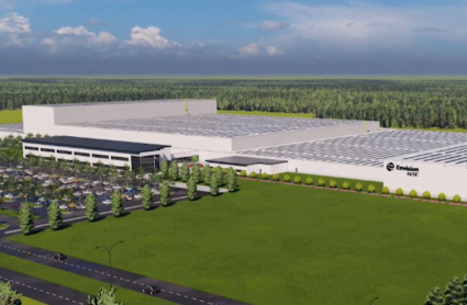 Recreación virtual de la futura gigafactoría de baterias de litio de Navalmoral de la Mata