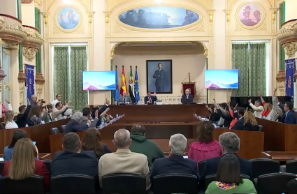 Votación en el pleno de la Diputación de Badajoz